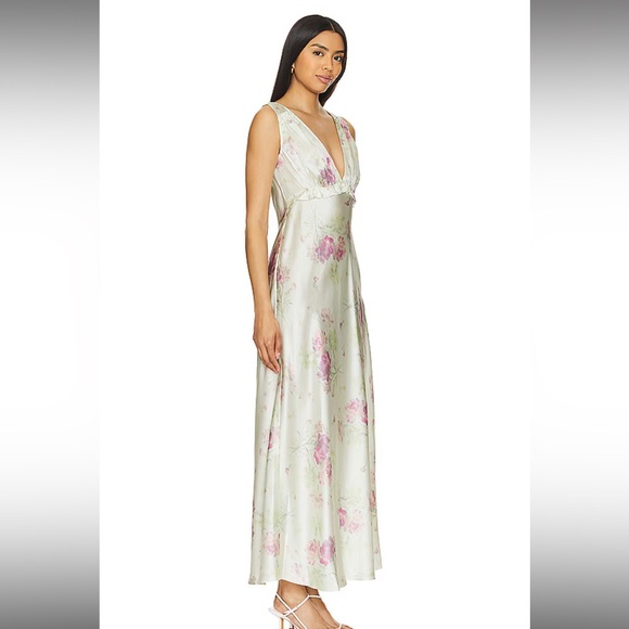 $595 LoveShackFancy Suniva Dress in Peachy Sage - SIZE 6 - Picture 6 of 10